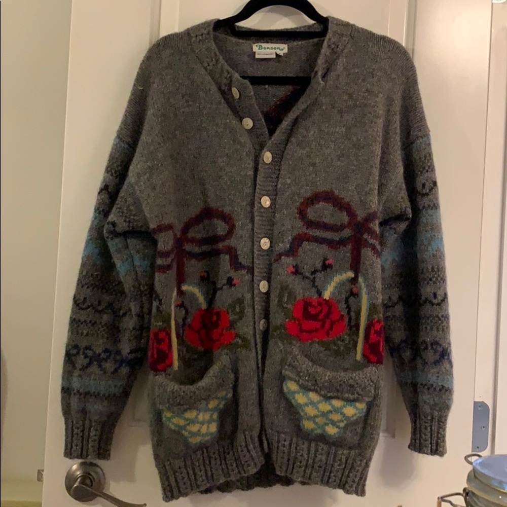 Vintage floral button up cardigan